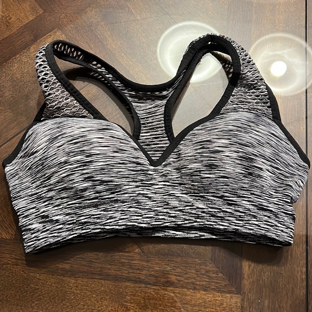 PINK supportive sports bra with built-in padding